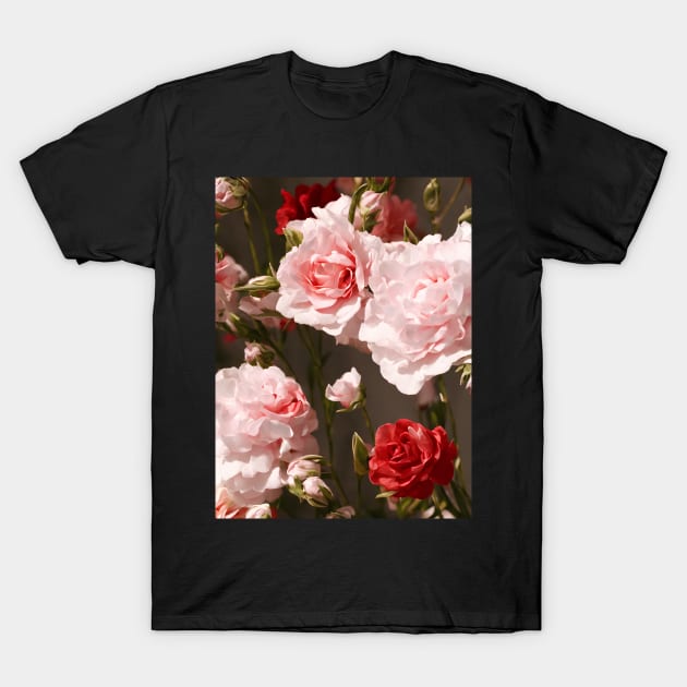 Pink & Red Roses All Over Print T-Shirt by AIPerfection